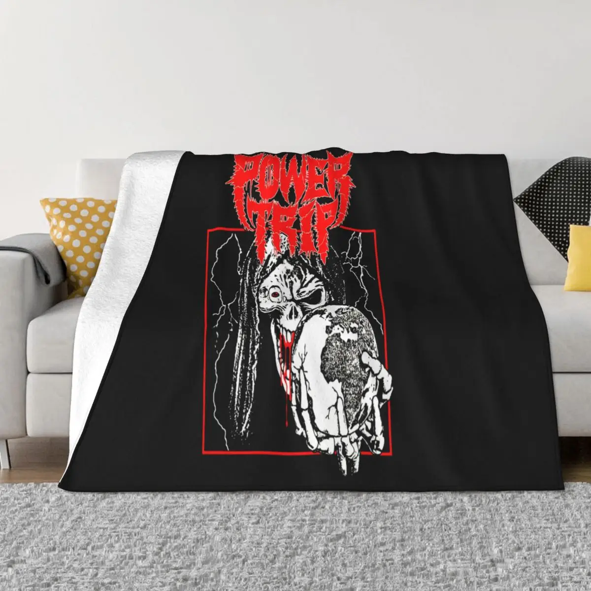 Power Trip Thrash Metal Metal Hardcore Crossover Novelty On Sale Splicing Basic Funny Cotton Throw Blanket