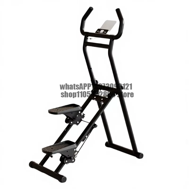 Metal Vertical Climber Machine Folding Cardio Exercise with Extended Step Range Stair Stepper for Home Use