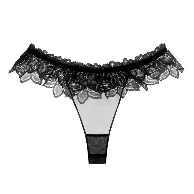 Women Lace Hollow Out Underwear Sexy Floral Print Panties Female Solid Low-Waist Thong Breathable G-string Lingerie