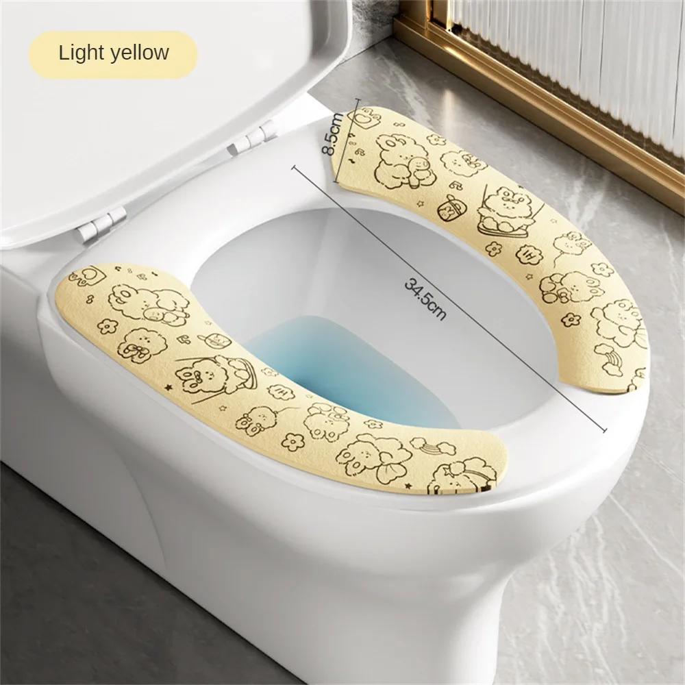 Asiento de inodoro fácil de limpiar, alfombrilla para inodoro, cubierta de pasta, funda impermeable para el hogar de dibujos animados, suministros de baño