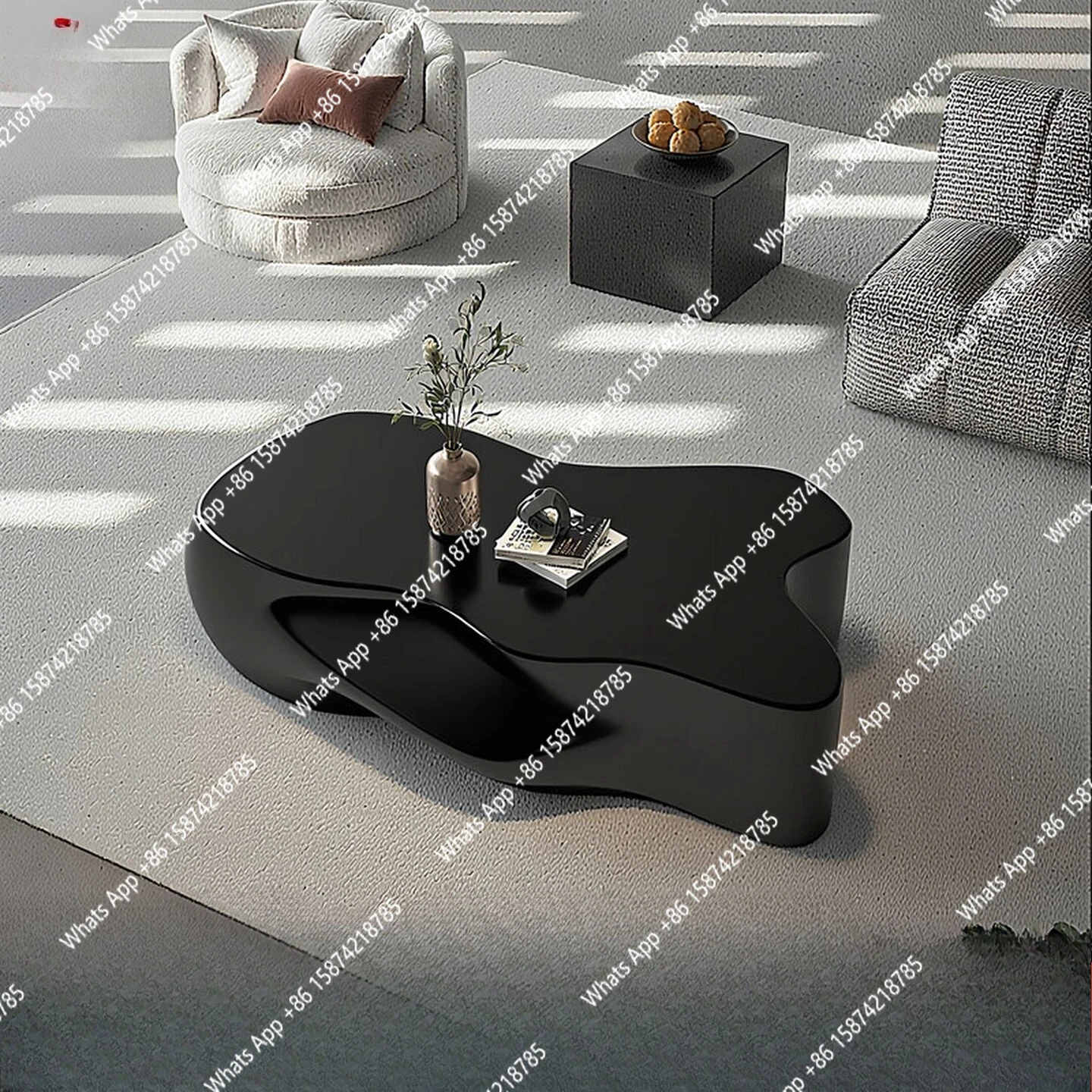 

Nordic personality cloud coffee table wabi style modern home minimalist creative tea table outdoor special-shaped tea table