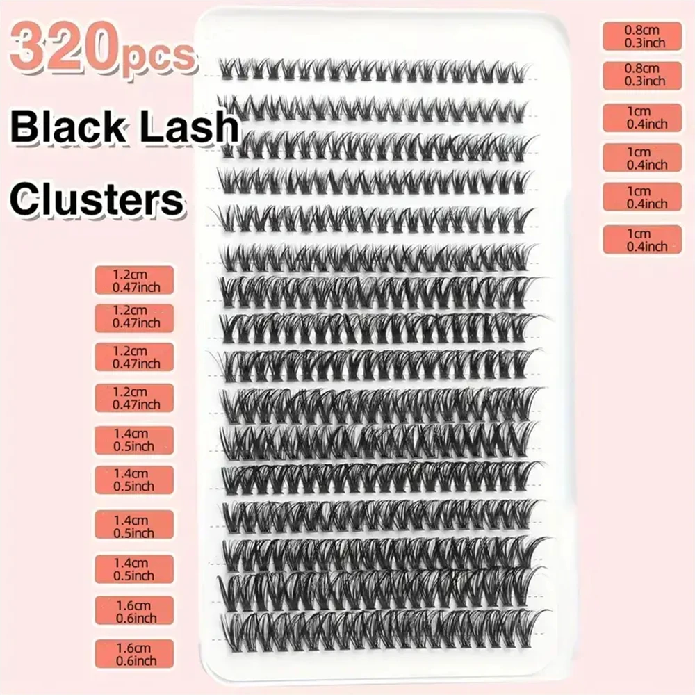 640 clusters Lash Clusters DIY Eyelash Extensions 640pcs Cluster Lashes Brown And Black Individual Lash Extensions C D Curl Eyel