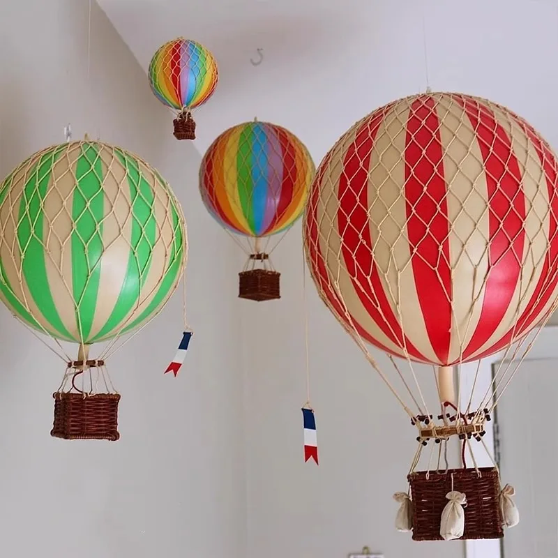 Hot air balloon pendant, children's room decoration, retro pendant wind chimes