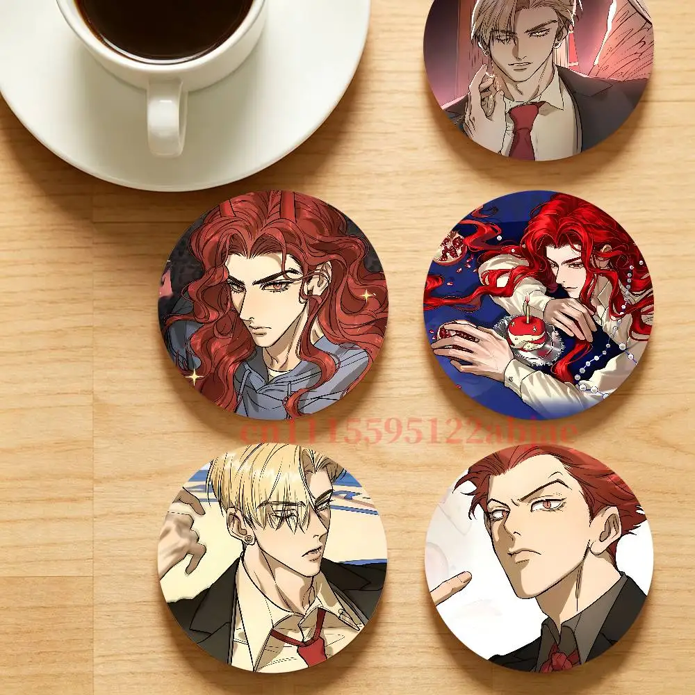 name hell intern Wooden Cup Mat Cappuccino Vodka Juice Water Coaster for Flower Shop