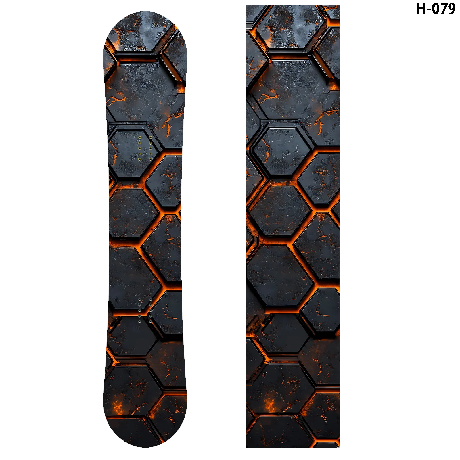 

1 large cyberpunk style honeycomb texture snowboard sticker, personalized trend snowboard decorative sticker, snowboard sticker