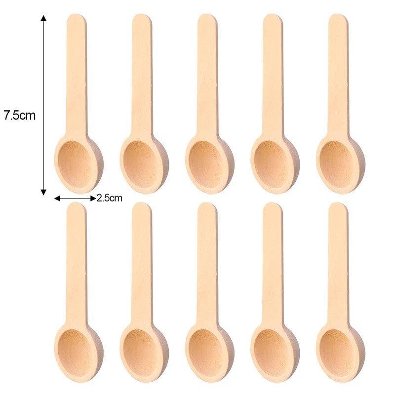 30/20/10Pcs Mini Wooden Spoons Kitchen Cooking Seasoning Honey Bean Salt Spice Jars Measuring Scoops Coffee Tea Spoon Tableware