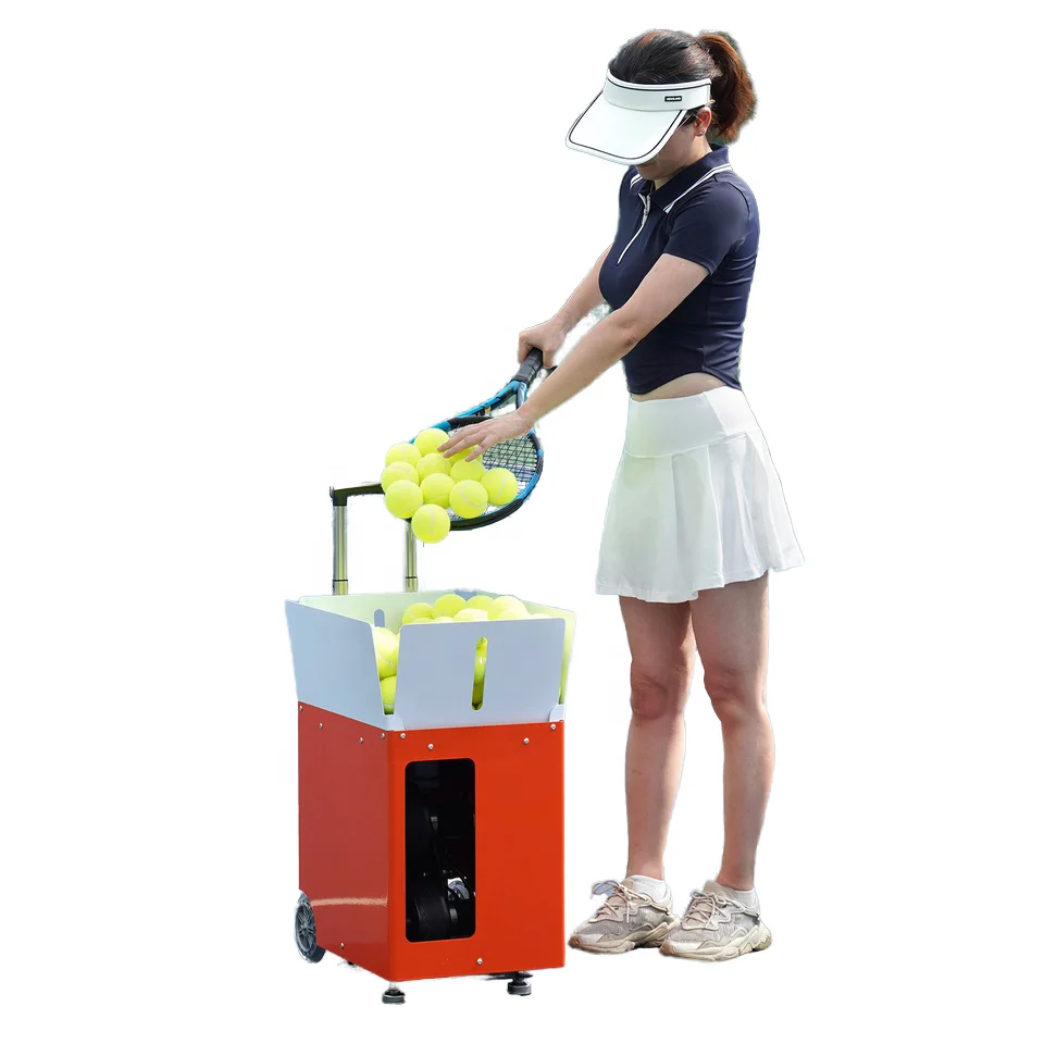 

Portable Tennis Trainer with Mobile App Control New Steel Plastic ABS Material for Home Outdoor Training Ball Shooting Machine