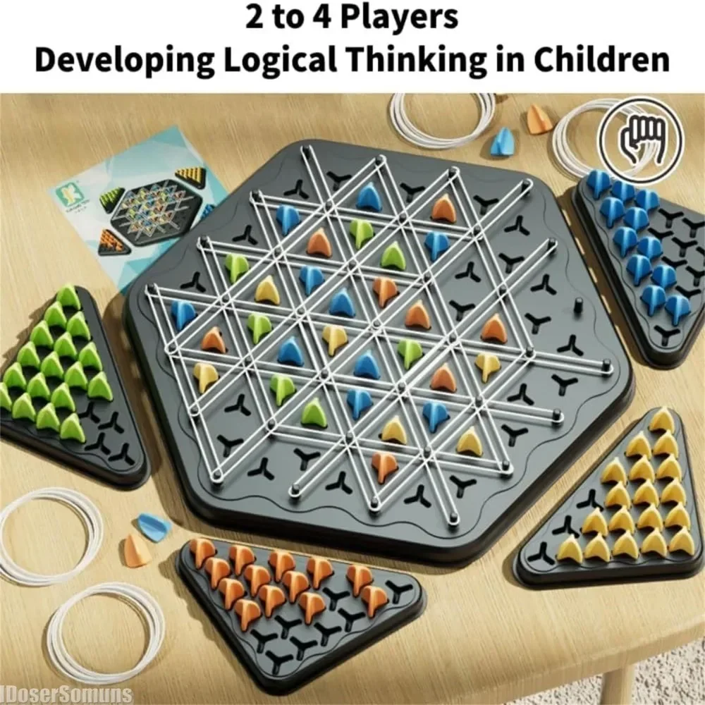 New Geometry Chain Chess Family Interaction Exercise Thinking Toys Game Rubber Band Training Gifts Triangle Chess Desktop