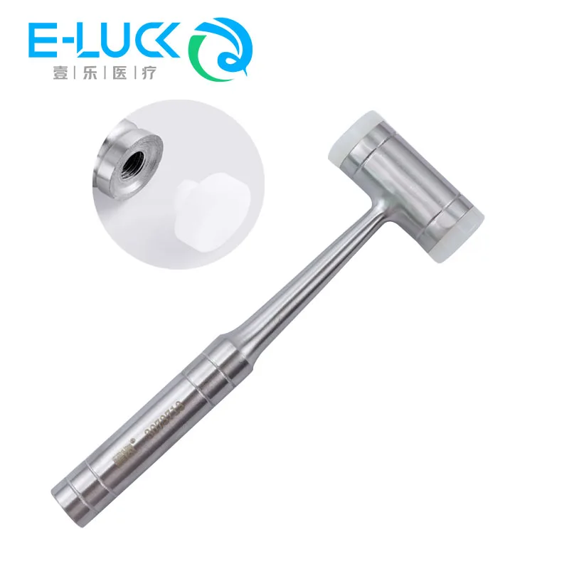 

Dental Teeth Bone Extraction Implant Tool Mallet Hammer with Double-Headed Replaceable Pad Stainless Steel Surgical Instrument