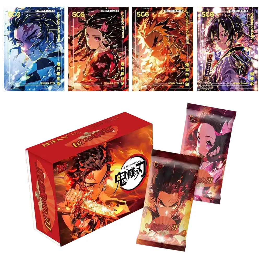 ShuoKa Demon Slayer Collection Cards Anime Figure Flash SCG Cards Limited Bronzing Deluxe Collectible Edition Cards