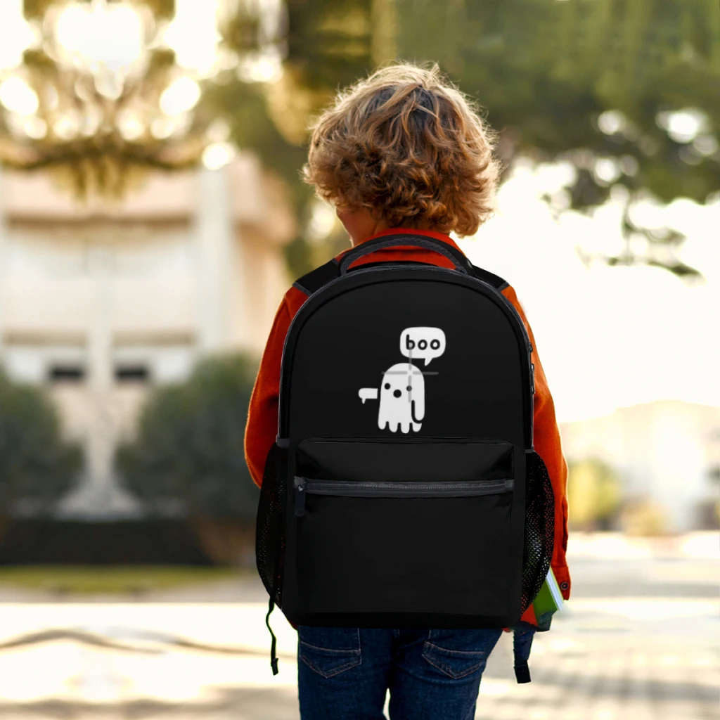 Fantasma de desaprobación para niños, mochila escolar de dibujos animados, gran capacidad, 17 pulgadas