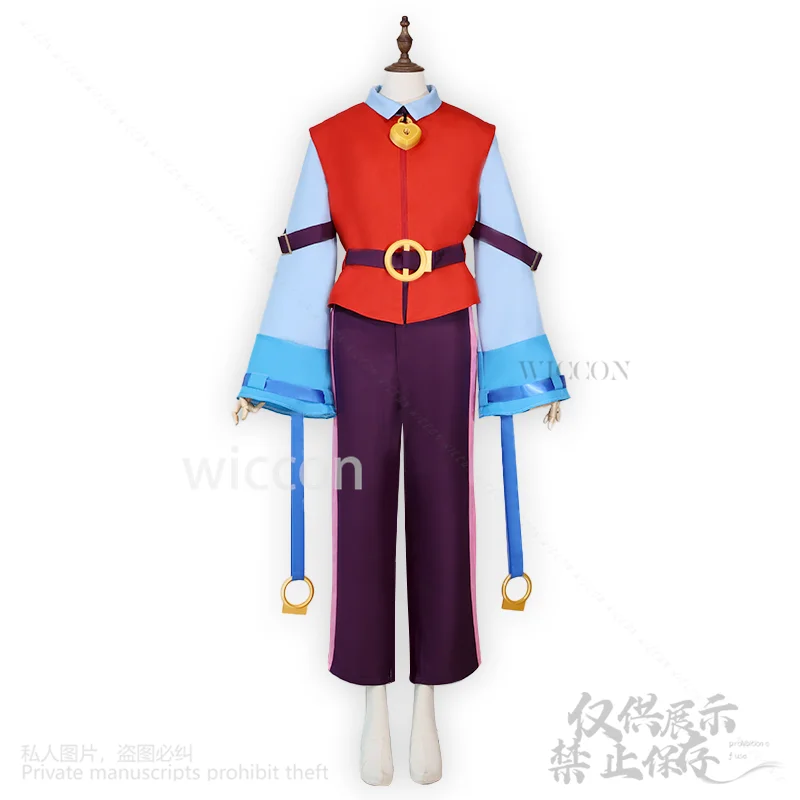 Comic Con Game Star Comic Con Collede Костюм Cutecore Мультяшный костюм Красный Синий Топ Брюки Парики Головные уборы Реквизит ブ vendeスcos bau Индивидуальные