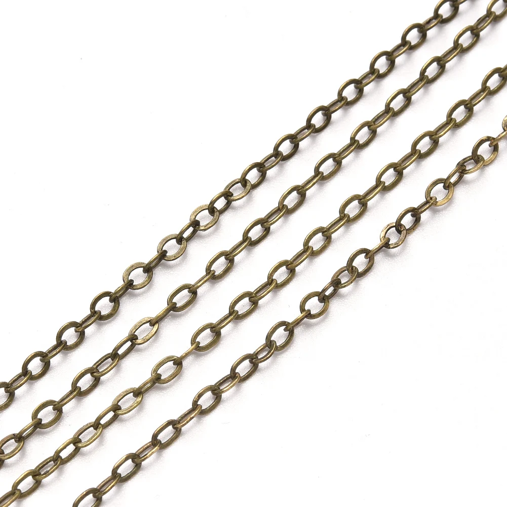 10m/roll Brass Cable Chains Necklace Chain Links Antique Bronze Rose Gold Silver Color for Jewelry Making Findings Accessories