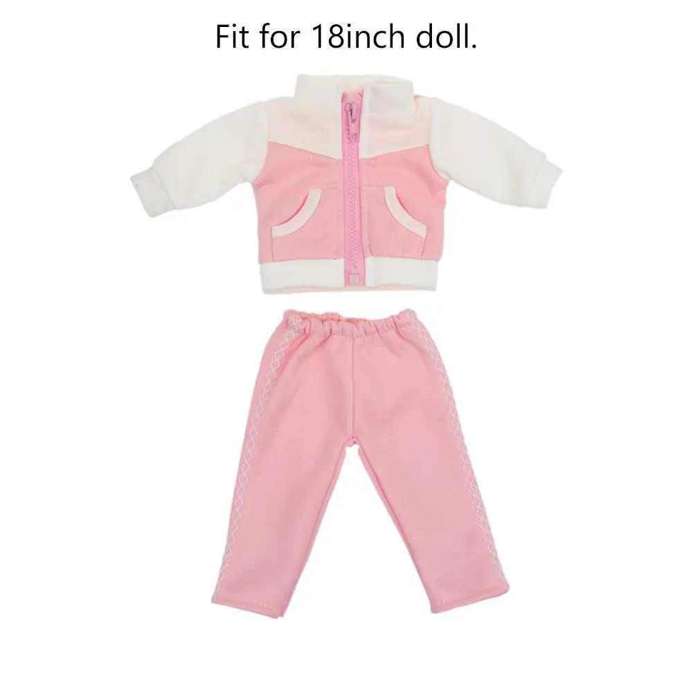 Ropa de invierno para muñeca bebé, abrigo largo rosa, ropa para muñeca de niña de 18 pulgadas, prendas de vestir, juguetes, accesorios de ropa