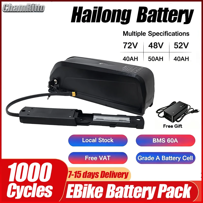 72v ebike battery 2000w 40ah electric bike battery 48v 60v 20/30ah motor bicicleta elétrica lithium ion 52V 1500w conversion kit