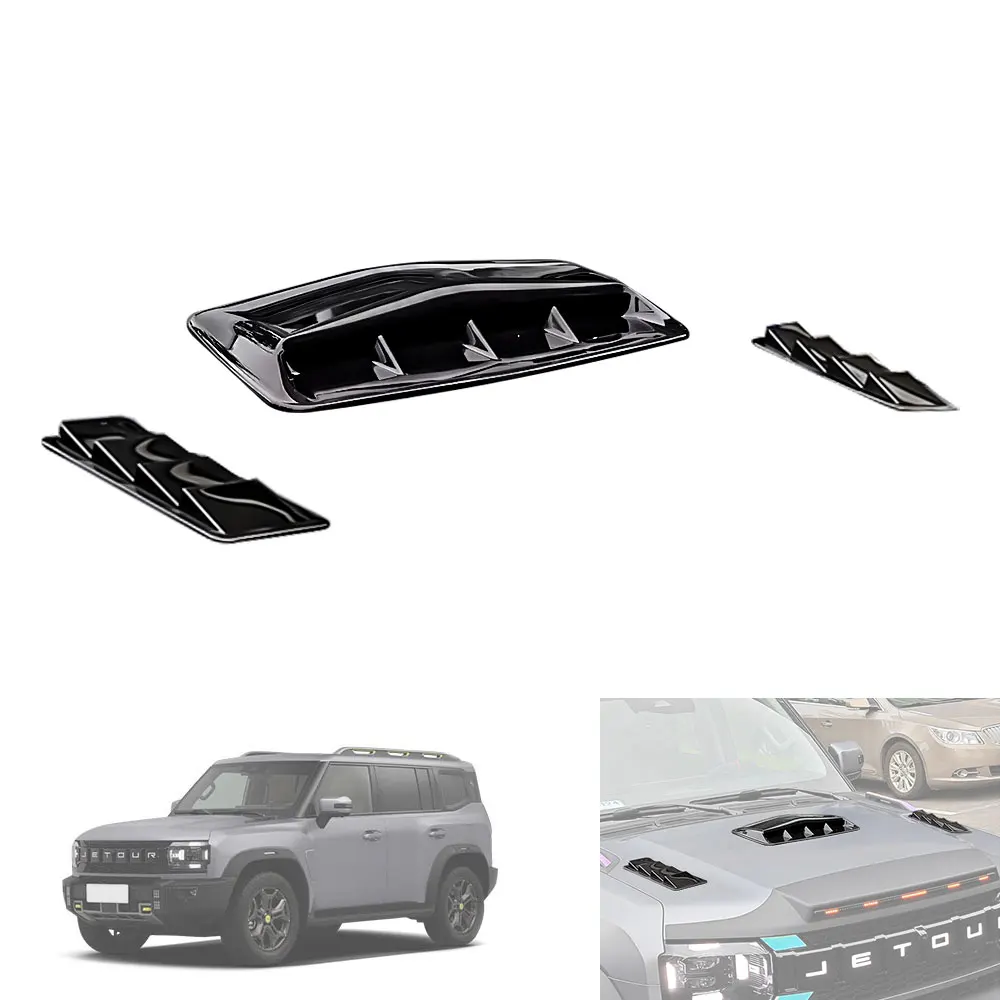 ABS Platics Decorative Hood Air Vent Cover For Jetour T2 2023 2024 Engine Hood False Air Vent Modification Accessories