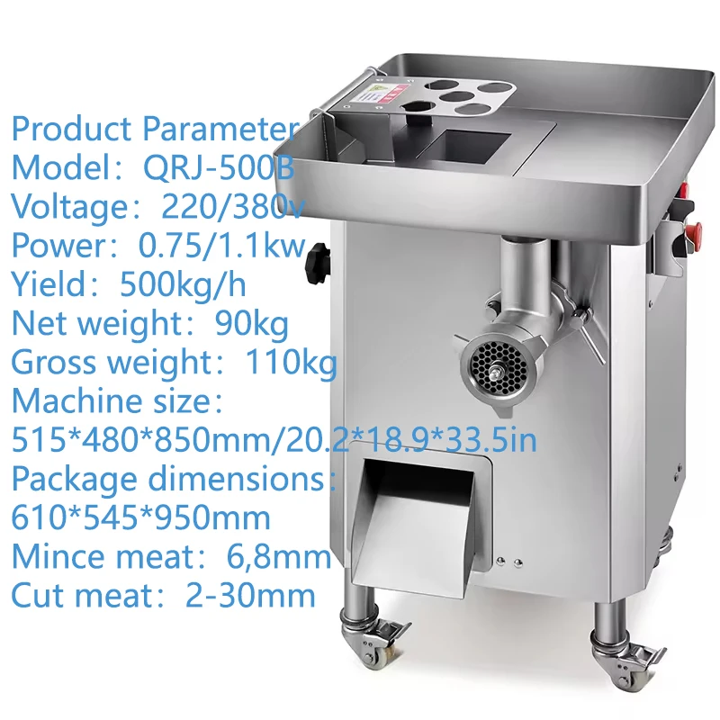 Butcher Shop Meat Slicer Mincer Machine Commercial Electric Meat Cutter Grinder for Restaurant Kitchen Tool
