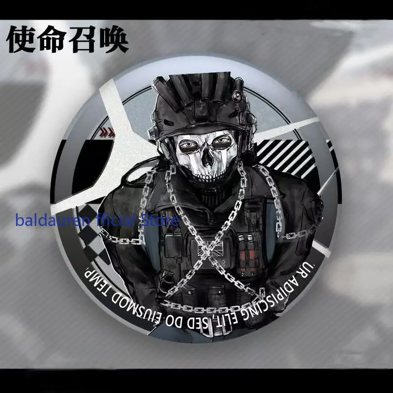 أنيمي نداء الواجب المحمول شبح كيغان كونيغ تأثيري طوق بروش الملابس شارة ظهره دبابيس مزدوجة فلاش زر هدية عيد ميلاد