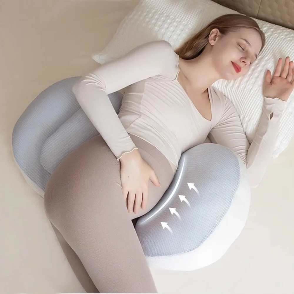 Almohada de maternidad suave de alta calidad, almohada ajustable multifuncional para mujeres embarazadas, almohada transpirable para el cuello