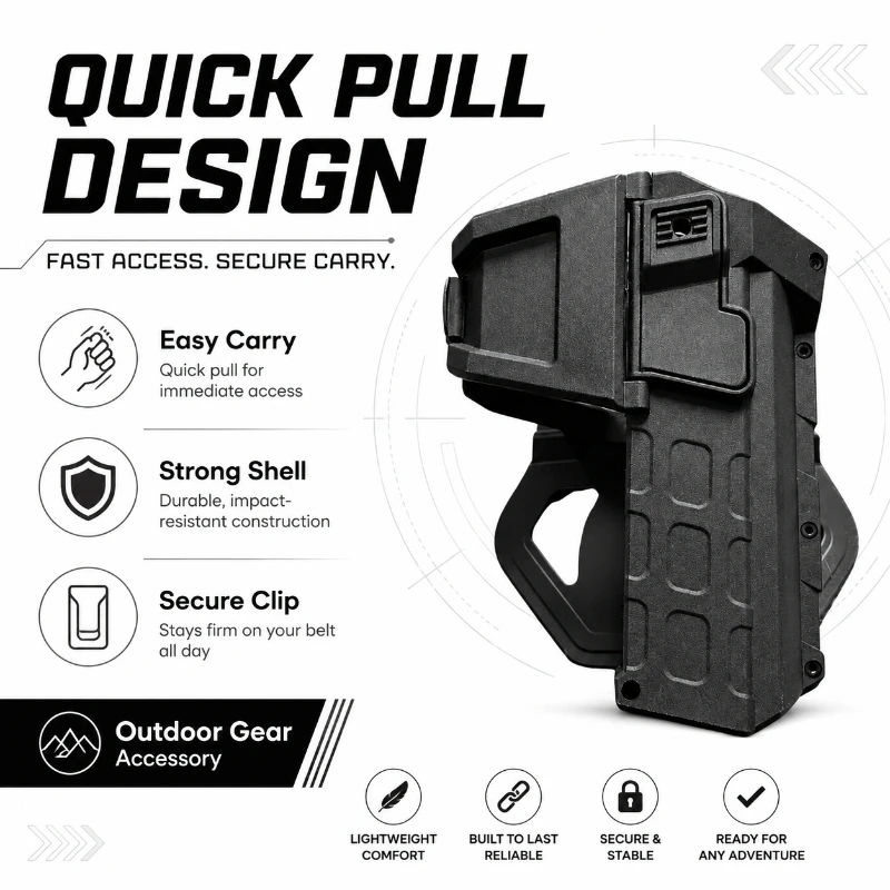 Long Lasting Belt Fixed Storage Carrier For G17 G18 & 1911 Inner Reserved Area For Outdoor Torch Gadget