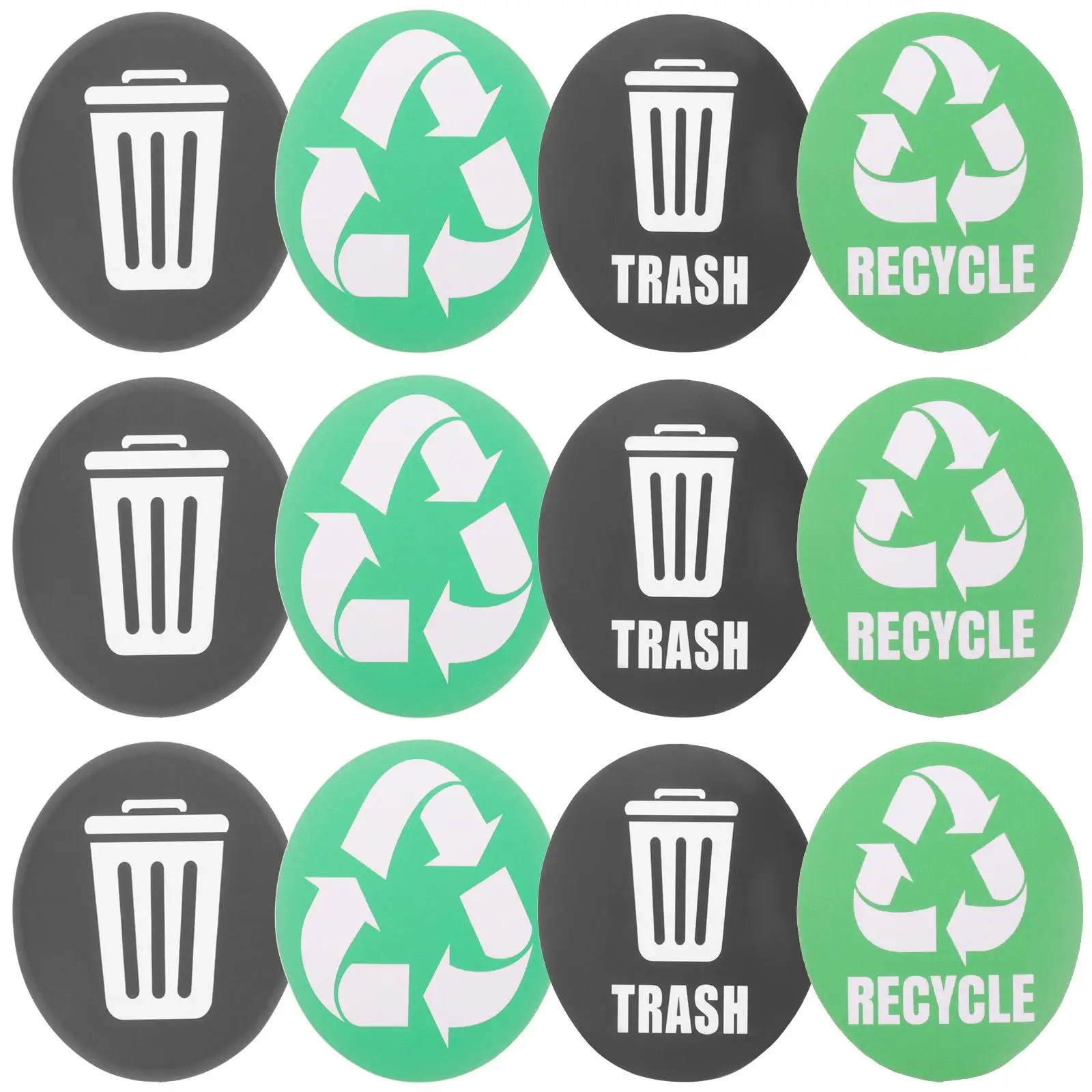 Recycle Decal Garbage Sign Stickers Waterproof Classification Recycling Logo Pvc Cans