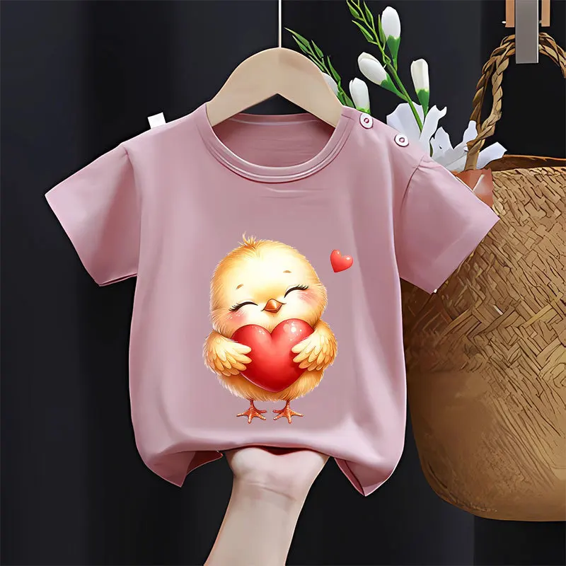 Cartoon Cute Hug Love Small Animal Heat Transfer Stickers DIY Print-On T-Shirt Iron On Patches For Clothes Kids Applique Set