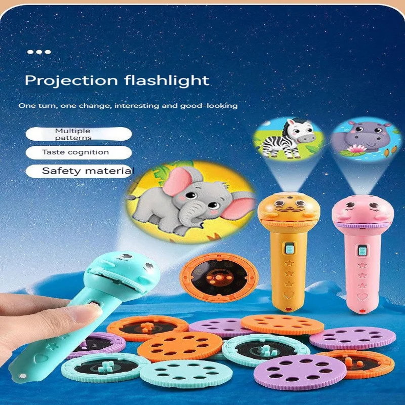 

Flashlight Projector Torch Lamp Toy Cute Cartoon Creativity Toy Torch Lamp Flashlight Projector Toy Baby Sleeping Story Book