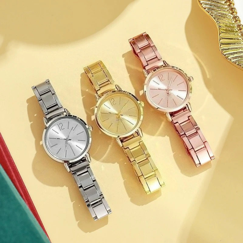 Hot Sale Ladies Thin Gold Stainless Steel Bracelet Watch Small Dial Quartz Fashion Student Dress Watch