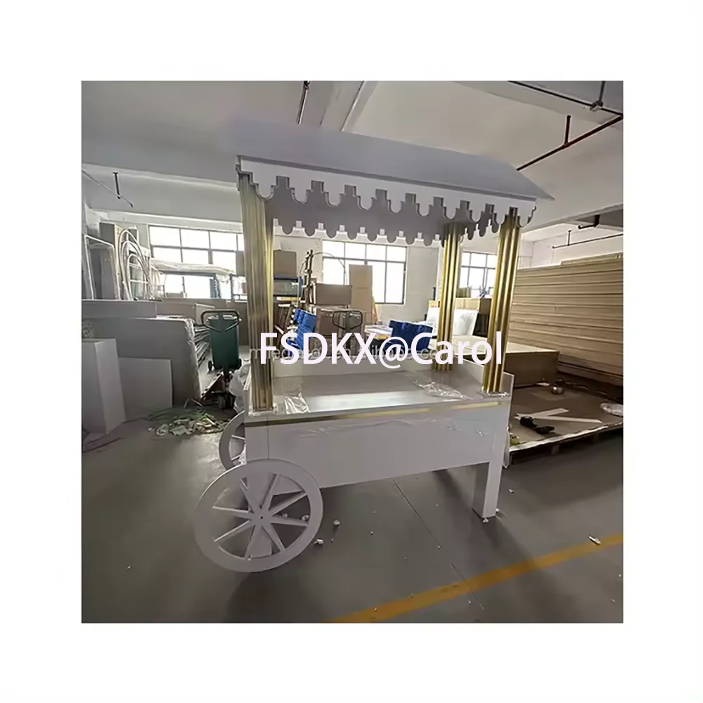 Modern Birthday Party Sweets Display White Acrylic Wedding Dessert Cart Candy Cart With Wheels Baby Shower