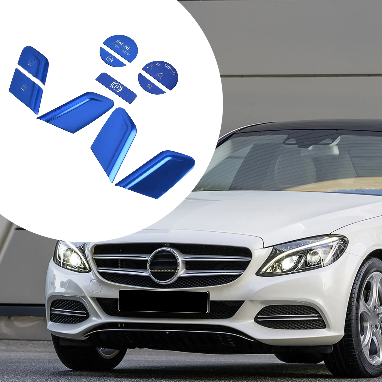 Enhance the Appearance of Your For Mercedes C Class with a Red Start Stop Headlight Switch Button Door Lock Cover