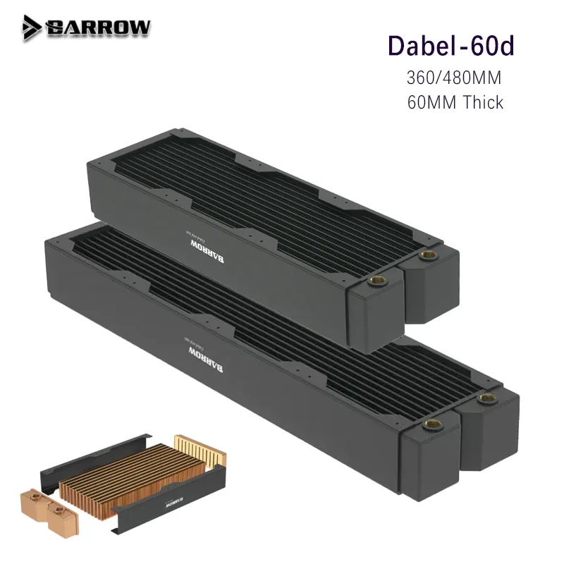 

Barrow Dabel-60d,60MM Thickness Red Copper Radiator Support 12cm Fan Water Cooling Tool CPU Overclocking Cooler 360/480mm