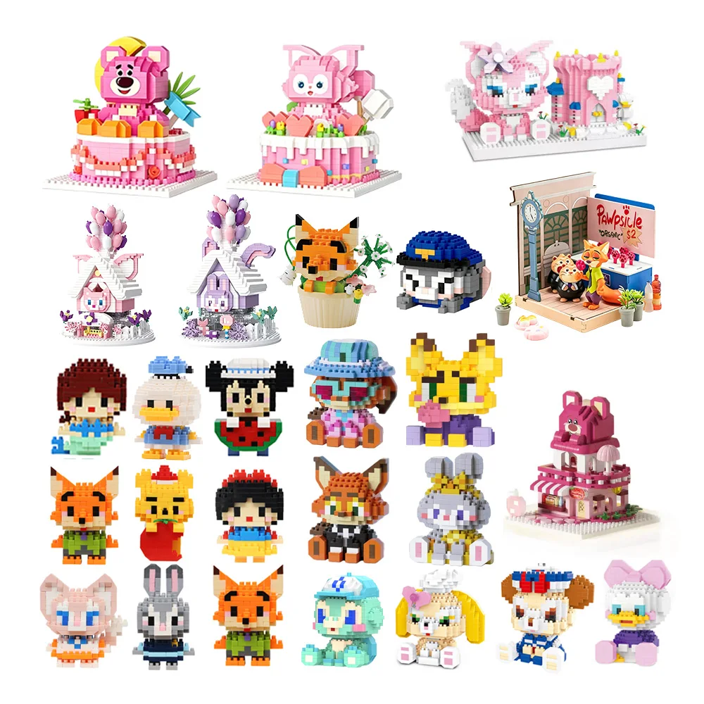 

Disney Anime Princess Judy Building Blocks Nick Mickey Mouse mini Action toy Figures Blocks Toys Bricks Assemble Toys Kids Gifts