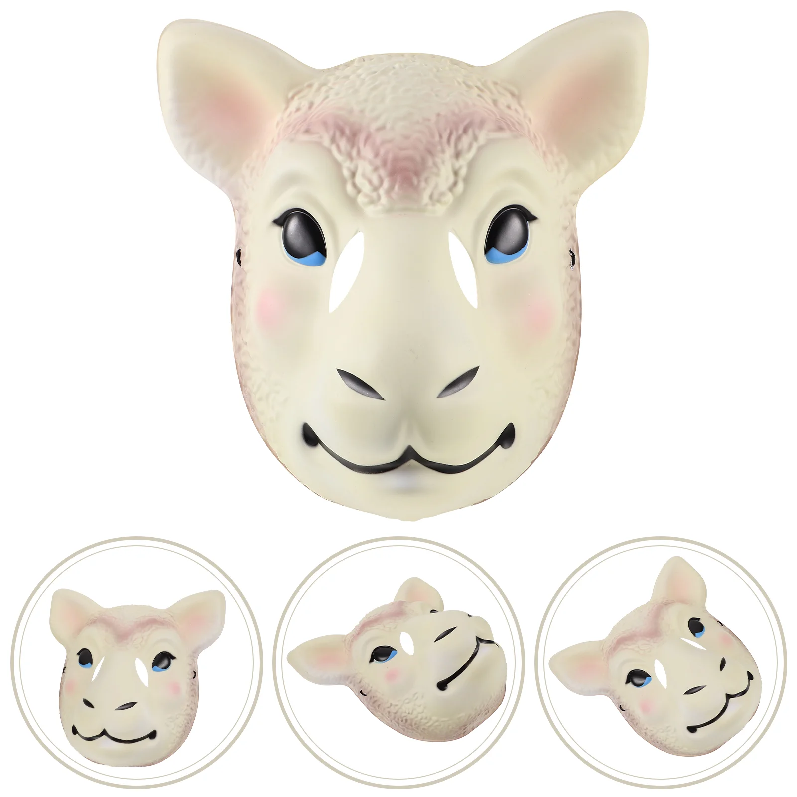 Animal Sheep Head Mask Stuffed Goat for Halloween Masquerade Masks Makeup Costume Prop Simulated Pvc Women Miss