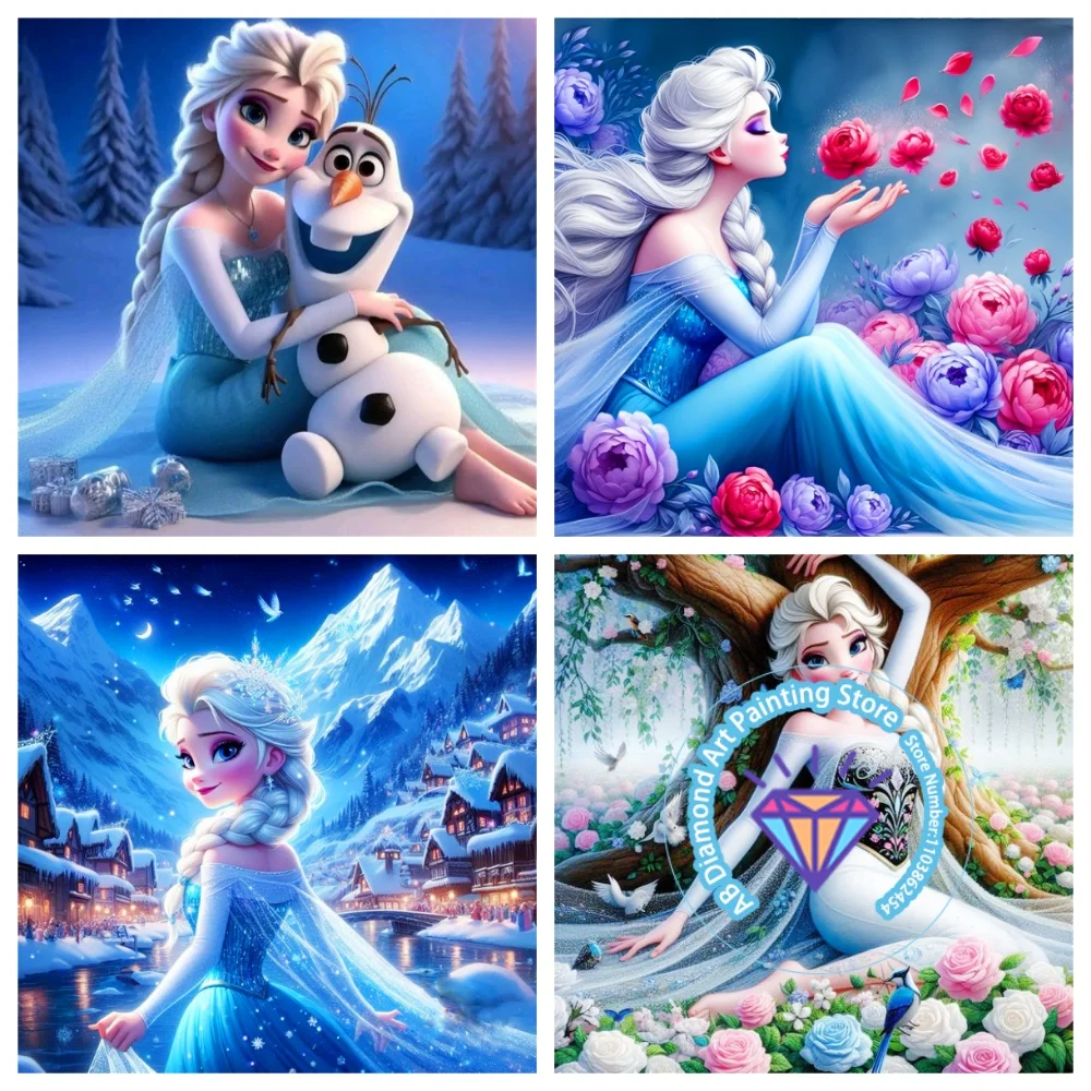 

Cartoon Elsa Rose AB Diamond Painting Kit Square Round Diamond 5D DIY Mosaic Handmade Art Adult Exquisite Gift Crafts Home Decor