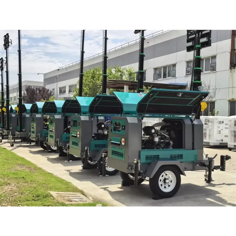 Mobile Generator Light Tower with High Brightness LED Lamps for Construction Mining Night Work