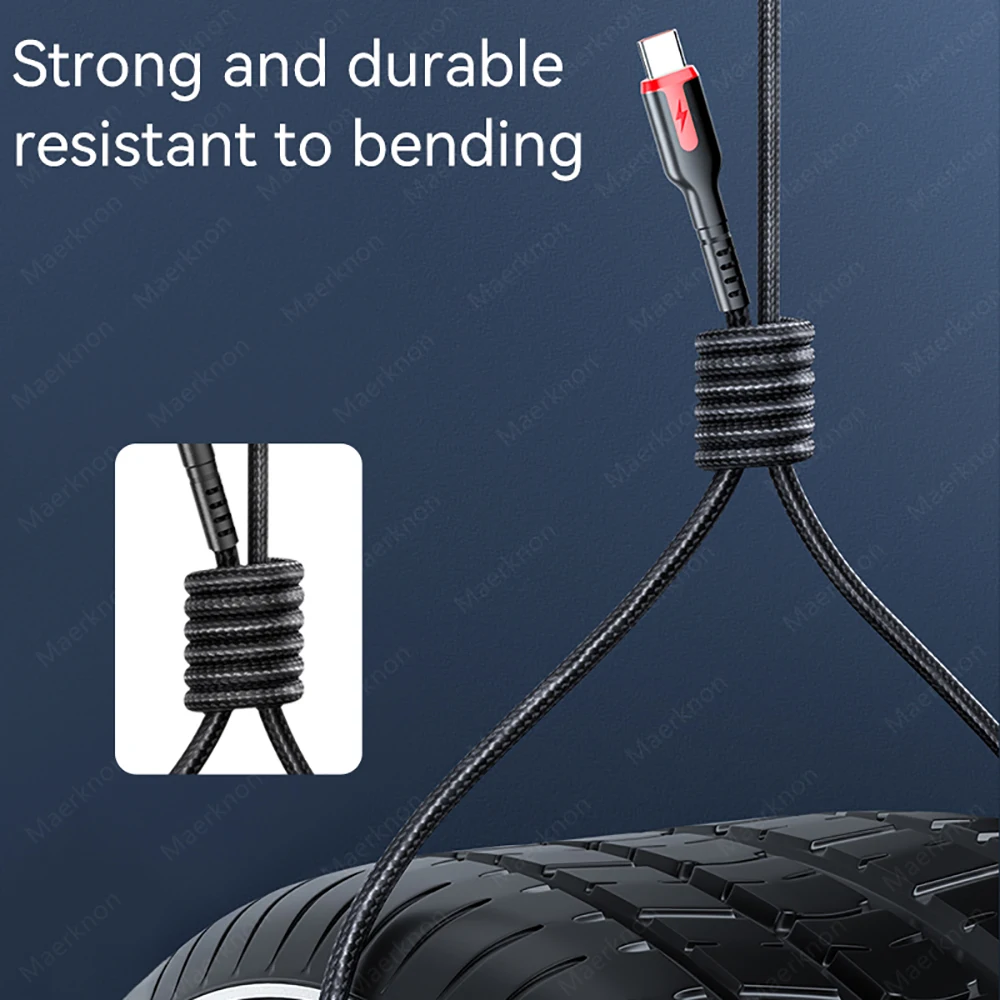 6A 66W USB Type C สาย Super Fast CHARGING Microusb ข้อมูลสายไฟสายชาร์จโทรศัพท์สําหรับ iPhone Samsung Xiaomi Huawei สาย USB C