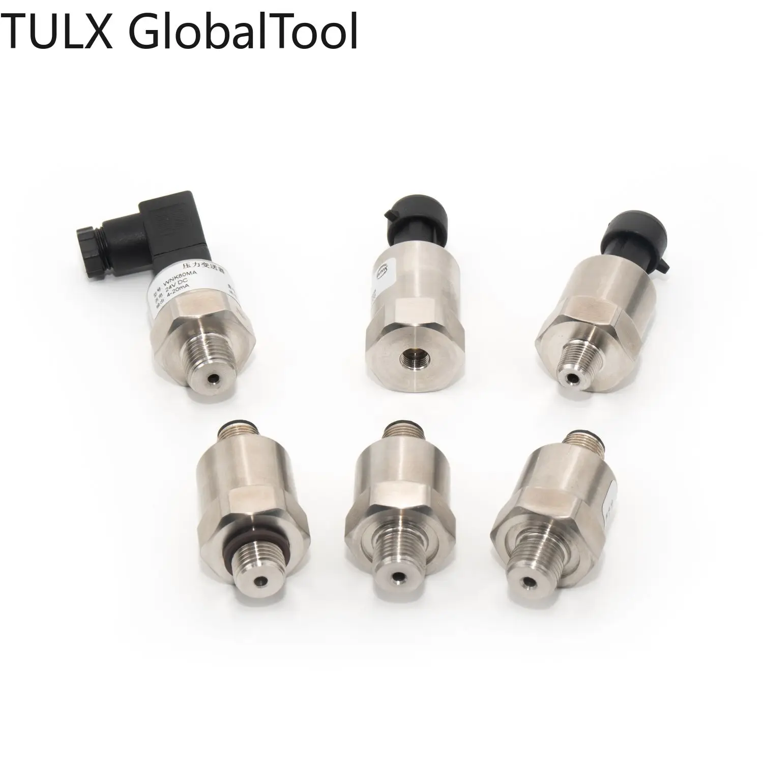 

TULX Pressure Sensor 4-20mA 304 Stainless Steel Pressure Transmitter Transducer for Water Oil Air