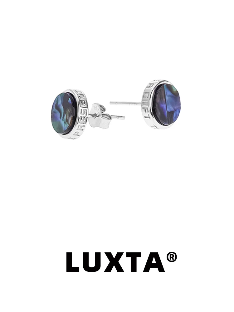 

Luxta Original Natural Mother of Pearl Silver Earrings Unisex High Fashion Dark Style Geometric Shape Couple Jewelry