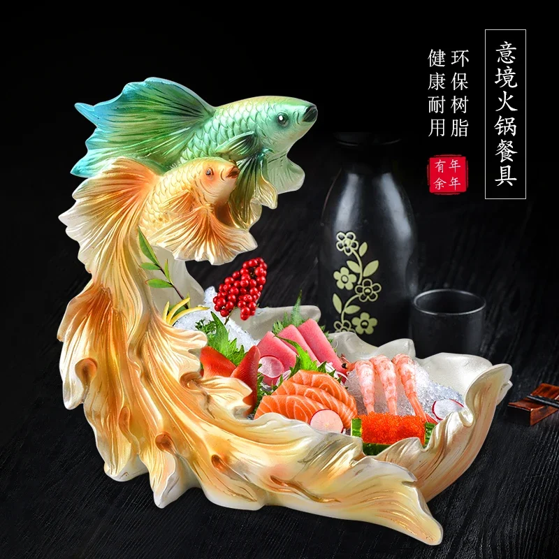 Personalized Creative Tableware Hot Pot Plate Cattle Sheep Fish Meat Sashimi Plate Ice Salmon Special Purpose