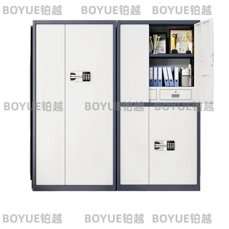 Electronic Secret Cabinet with Password and Fingerprint Lock Thickened Iron Safe for Office File Storage Secure Document Box