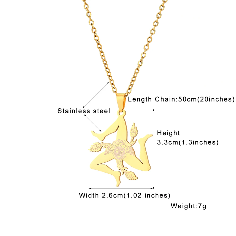 جديد إيطاليا صقلية العلم قلادة قلادة للنساء الرجال الذهب الفضة اللون الفولاذ المقاوم للصدأ الإيطالية صقلية مجوهرات الوطنية هدية #4