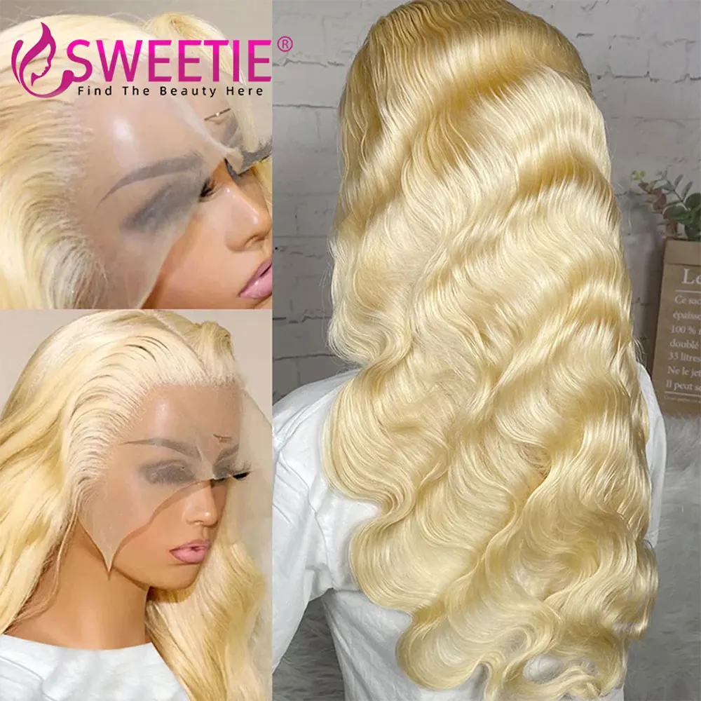 Wig Frontal 13x6 gelombang tubuh renda 613 madu gelombang tubuh emas Wig rambut manusia Wig Frontal renda Brasil untuk wanita