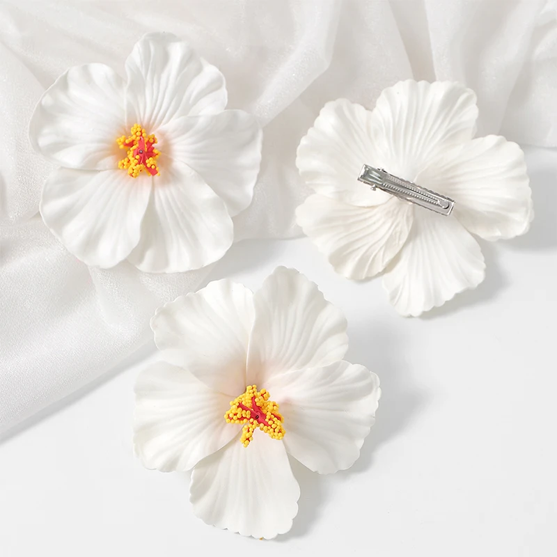 5/10 Stück 9,5 cm Böhmen Blumen Haarspangen Hawaii Braut Blumen Haarspangen Haarnadeln Haarspange für Strandparty Hochzeit Haardekoration – Detail 8