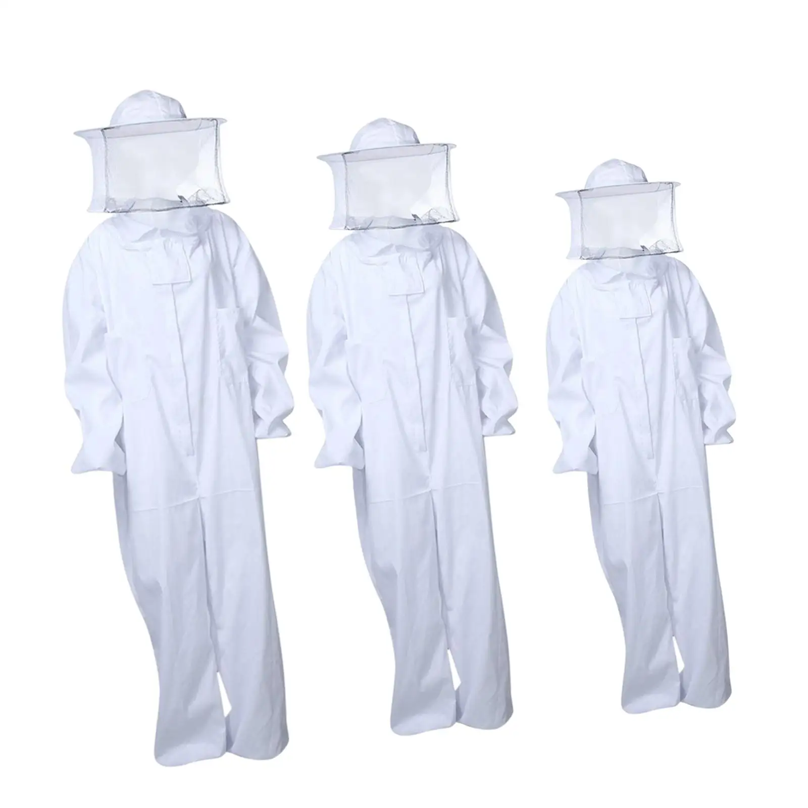 Professional Beekeeping Suit Full Body Protective Clothing with Round Veil Hood for Bee Keeper Work Safety Clothes