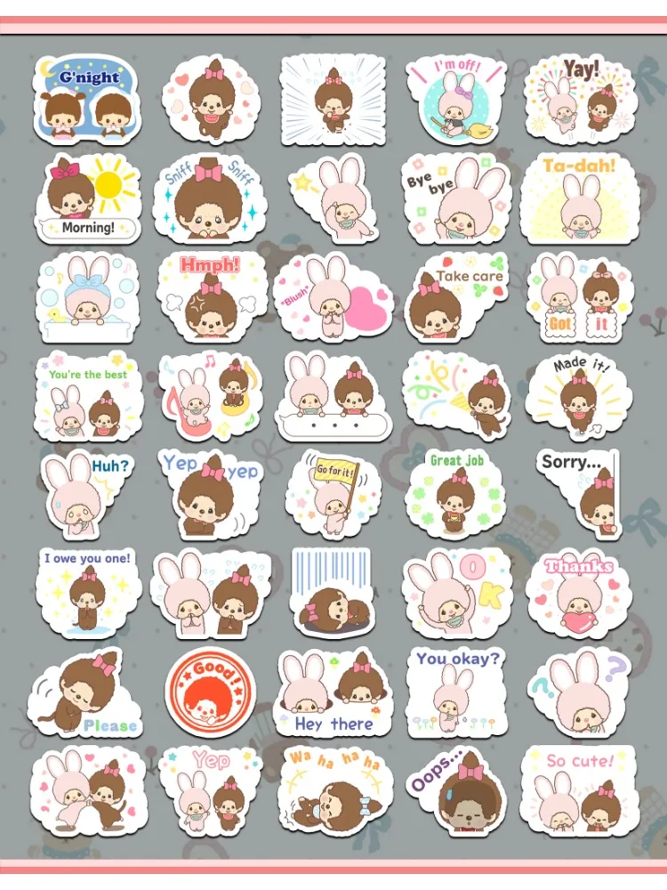 40pcs Cute Cartoon Chimutan  Stickers For Laptop Water Bottle Luggage Notebook Waterproof Graffiti Vinyl Phone Decals