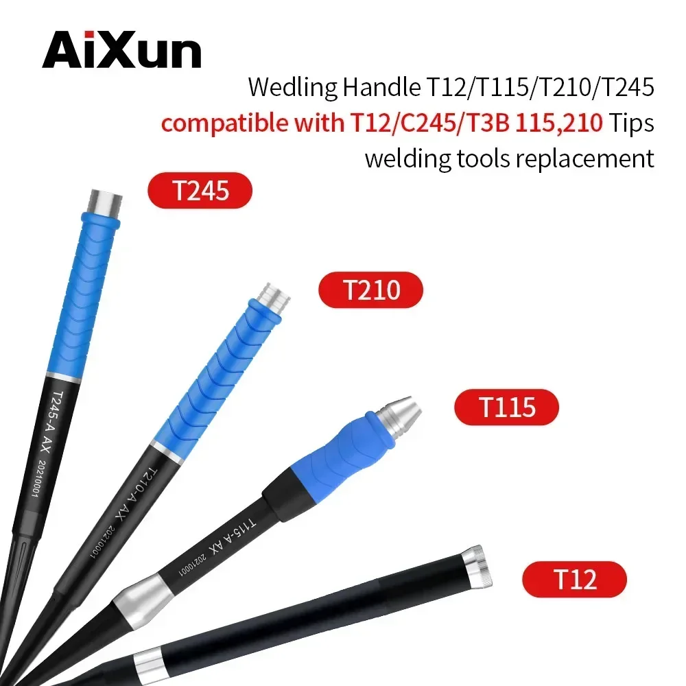 JCID AiXun Solder Handle T12 T245 936 T210 T115 Station Handle For T3A T3B T420D Soldering Station Welding Iron Kit tools sets