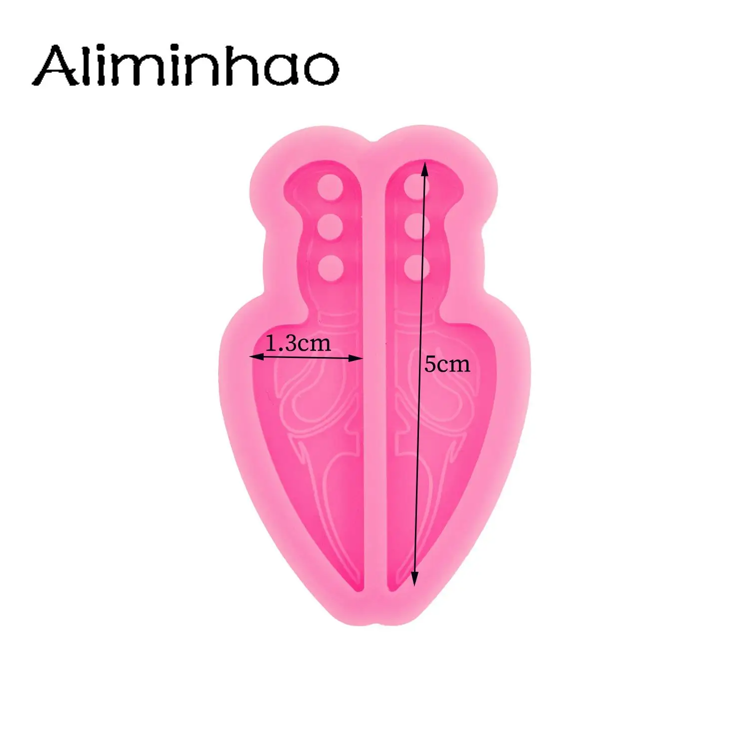 DY1558 Shiny Knife Earrings Silicone Molds Crafting Epoxy Resin Art, Fondant Sugar Paste Candy Chocolate Molds Sugarpaste Craft