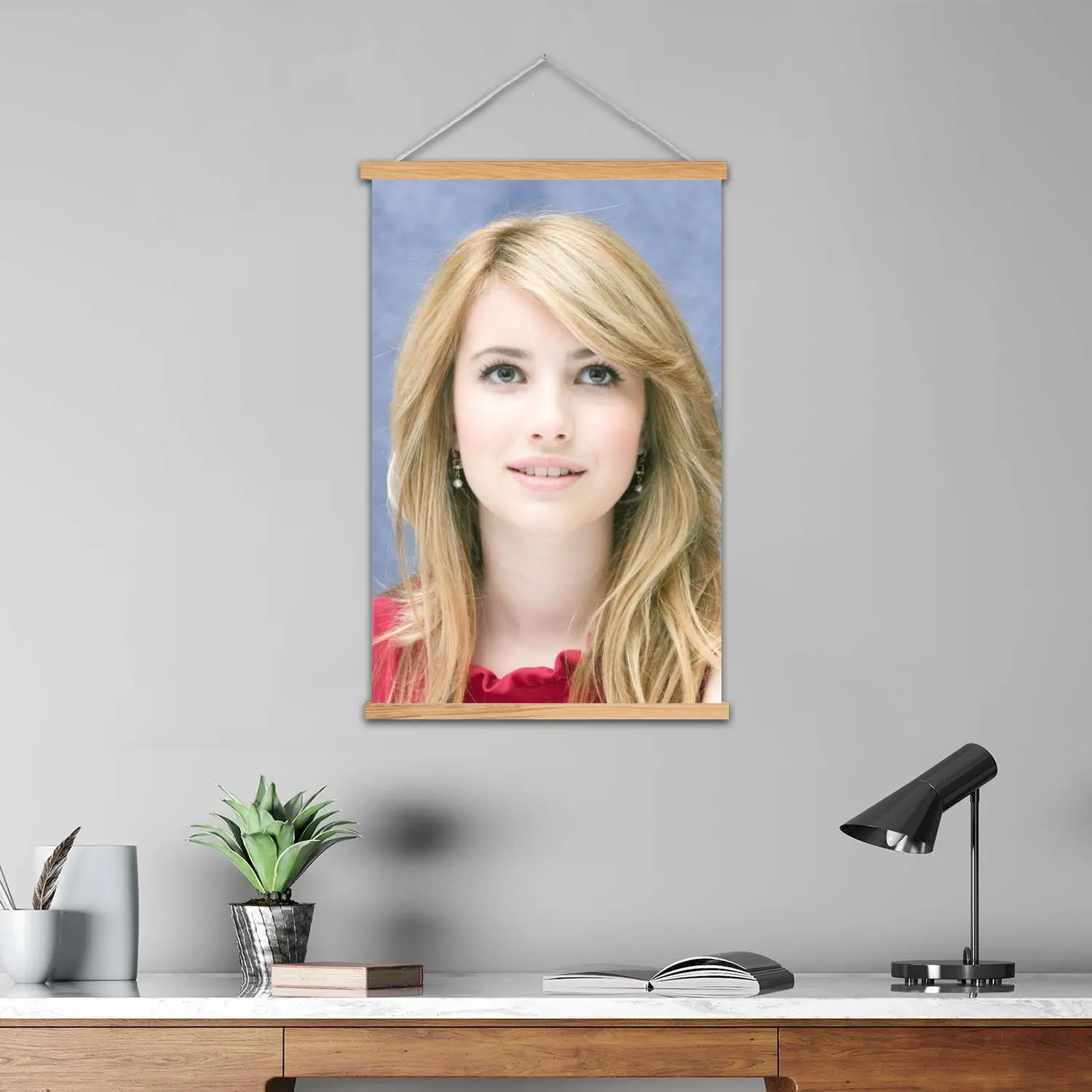 إيما روبرتس مؤطرة جدار اللوحة قماش ملصق فني، جدار الفن الحديث الأسرة ديكور غرفة نوم الملصقات، اللوحة الزخرفية