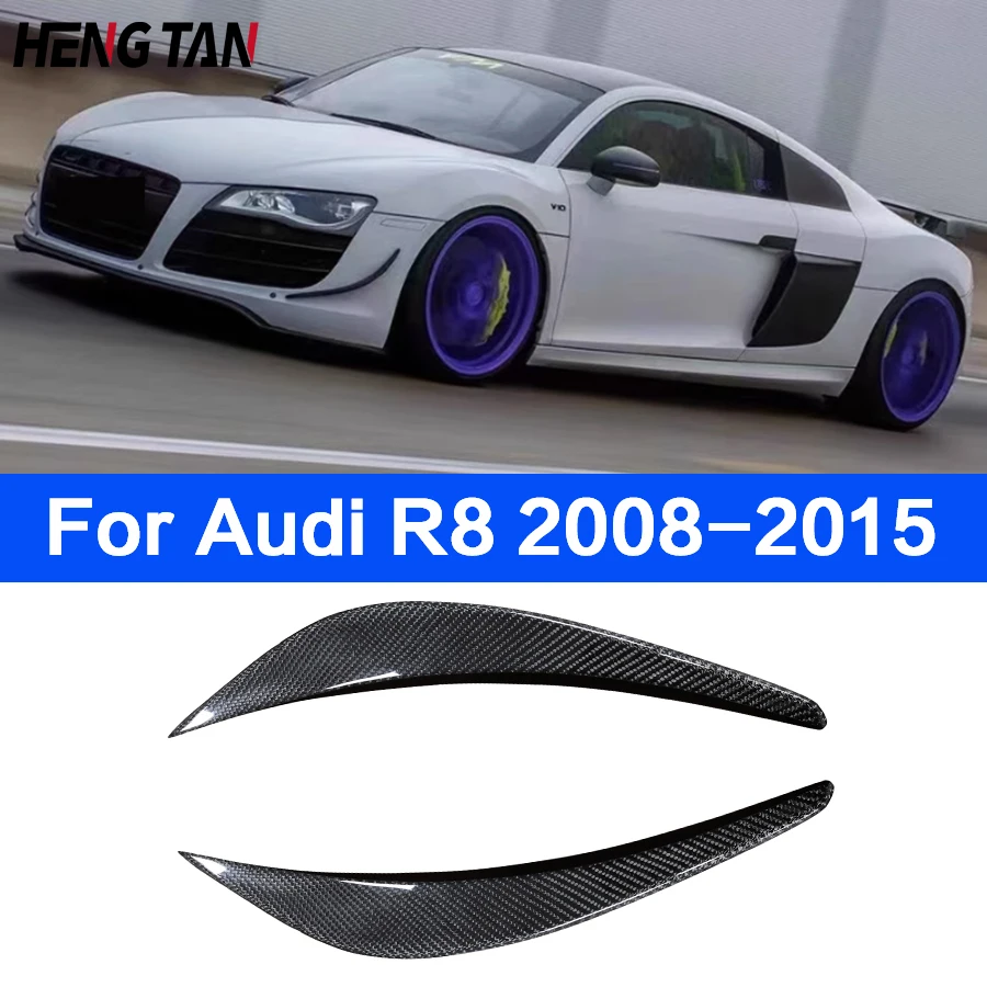 For Audi R8 2008-2015 High quality Carbon Fiber Car Front Bumper Wind knife Splitter Spoiler Canard Air Knife Surround Trim