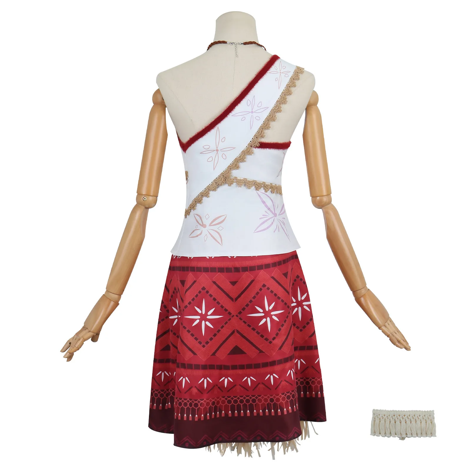 Film Moana 2 Prinzessin Kostüm Cosplay Kleid Mädchen Quasten Eine Schulter Vaiana Vestido Kinder Geburtstag Ballkleid Kleidung Halloween